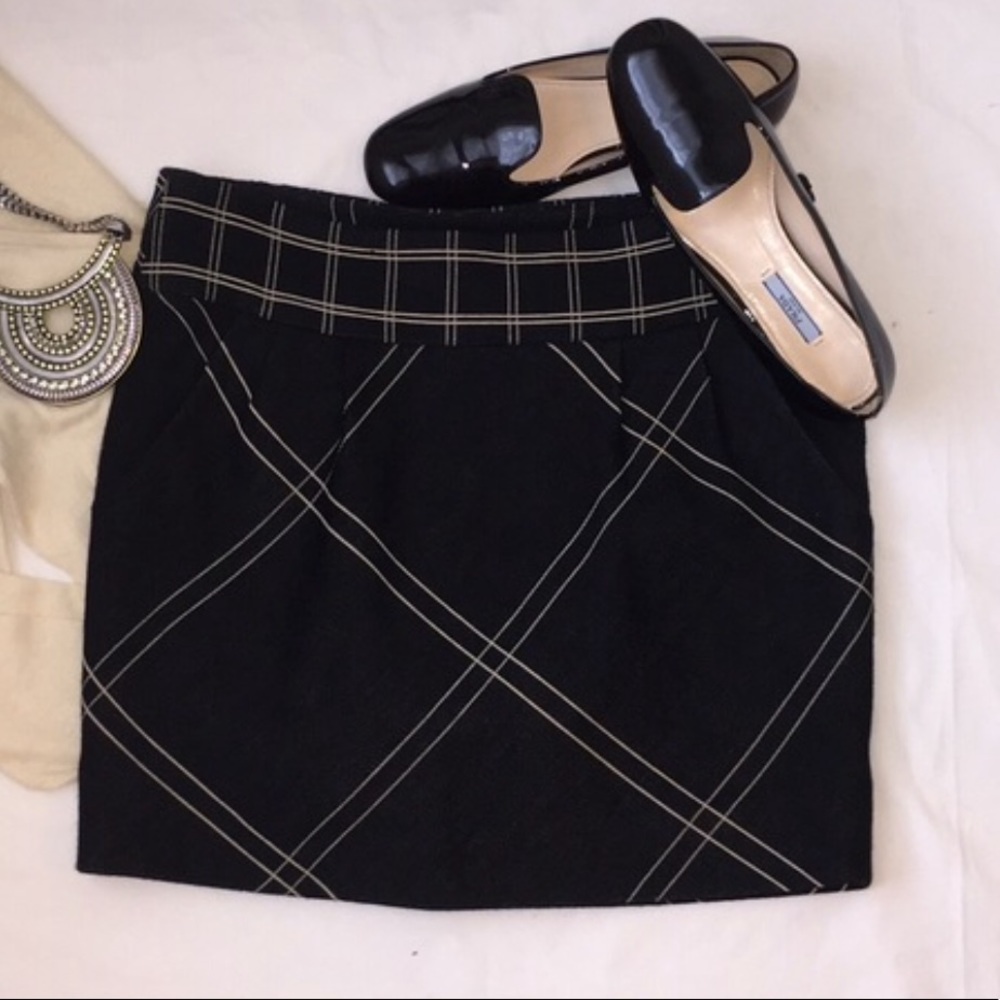 DvF Geometric Black Mini Skirt NWOT